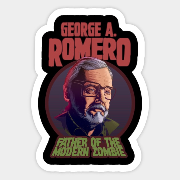 George A. Romero Sticker by Creepsandbabes